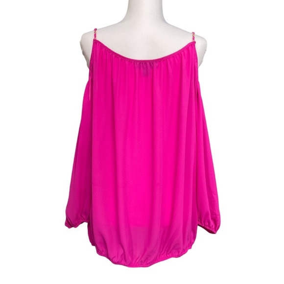 INC Cold-Shoulder Chain-Detail Top in Magenta Flame - Size XXL - Picture 3 of 3